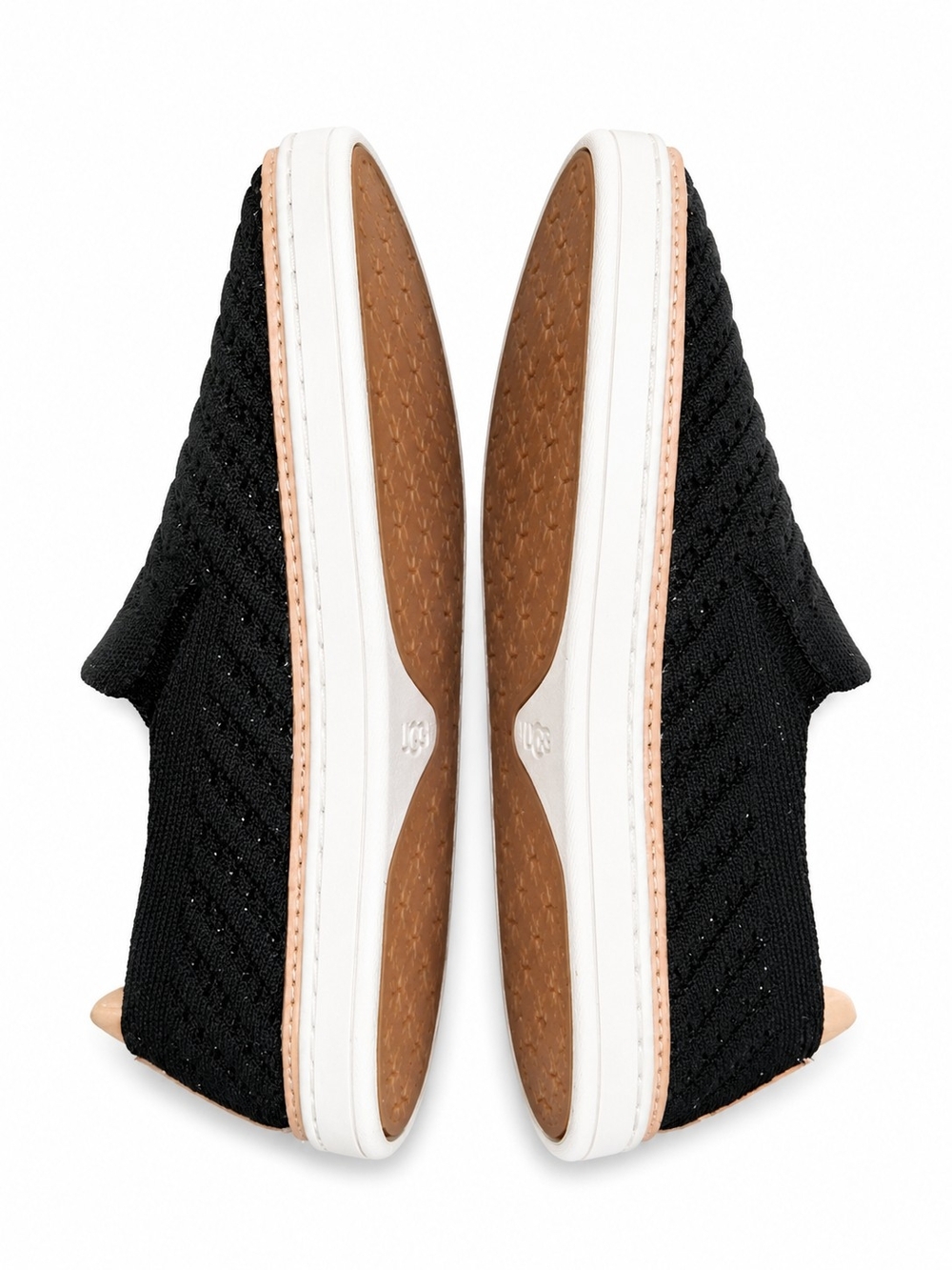 UGG Sammy Chevron Knit Slip-On Sneakers Black Size 6 Comfort Flats EUC - Picture 7 of 14